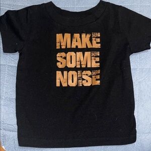 Black Kids T-Shirt with Orange Print